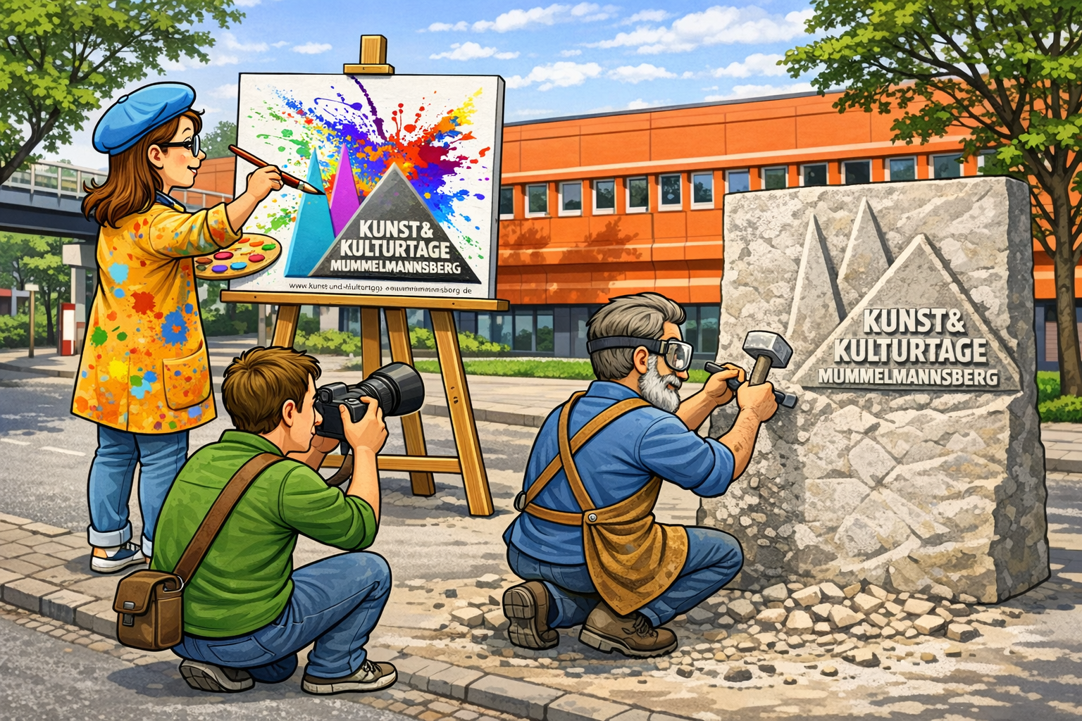 KuK Logo in Fertigung vor der Stadtteilschule Mümmelmannsberg